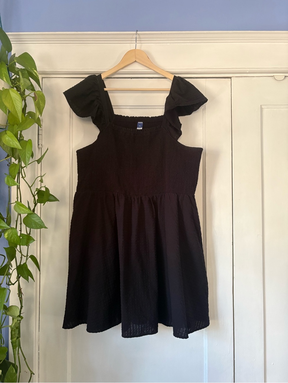 Fit & Flare' Black Ruffle-Strap Sundress